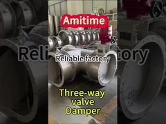 Valve de commande électrique à trois voies Flange en acier inoxydable Ventilation de la valve papillon