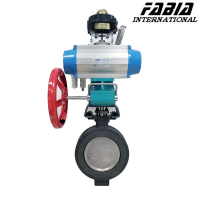 Valve à papillon à actionnement par actionneur pneumatique scellé dur à faible résistance aux fluides