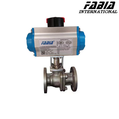 DN40 Flange pneumatique industrielle CF8 soupape à bille haute pression Deux pièces