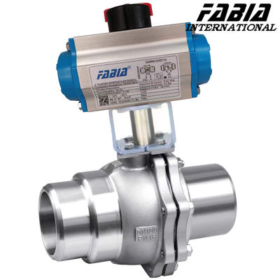 Valve à bille pneumatique à haute pression à deux pièces en acier inoxydable