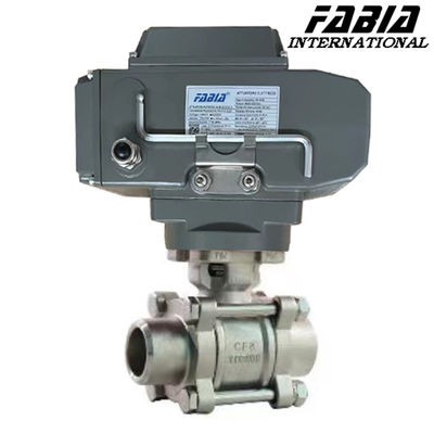 Valve à bille à haute pression à soudage par le cul Valve électrique à trois pièces