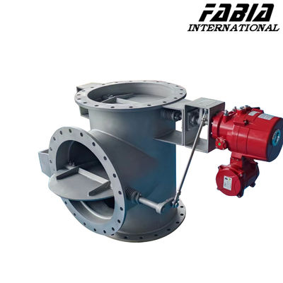 Valve de commande électrique à trois voies Flange en acier inoxydable Ventilation de la valve papillon