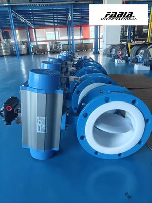 Valve à papillon pneumatique à bride en fluor économique et efficace